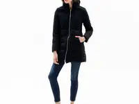 Женское стеганое пальто lacoste со съемным капюшоном