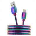 Кабель canyon charge & sync usb 2.0 to usb type c braided cable with metalic cns-usbc7rw. хамелион