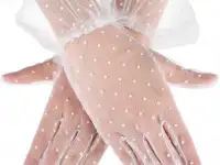 Перчатки короткие и удлиненные в мелкий горошек в Алматы. В наличии. Доставка., фотография 4