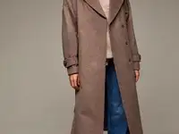 Шерстяное удлиненное пальто цвета мокко, фотография 2