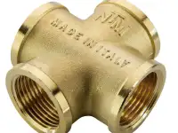 Латунный крест Диаметр 1: 16; 20; 25... мм, Диаметр 2: 15; 20; 16мм, , Вид: двухплоскостная