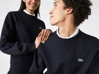 Свитшот lacoste unisex из органического хлопка с круглым вырезом