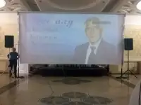 Ведущие, режиссёры, сценаристы, дикторы на казахском русском языках на Еске алу поминки, проектор большой 6 м. экран