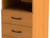 Тумба приставная "фея", 404х452х750 мм, 3 ящика, полка, цвет орех милан,