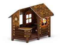 Домик с часами (коричневый) мф 10.01.09-02