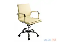 Кресло buro ch-993-low/ivory низкая спинка крестовина хром искусственная кожа белый