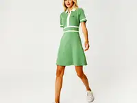 Женское платье lacoste с короткими рукавами и молнией