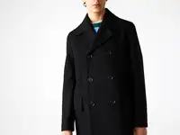 Мужское двубортное полупальто lacoste из шерсти