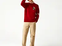 Мужской свитер lacoste с круглым вырезом и вымпелами l badge из