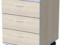 Тумба подкатная "бюджет", 398х406х521 мм, 3 ящика, дуб шамони светлый, 402952-430