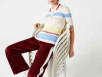 Женская кофта lacoste в полоску из смеси хлопка и вискозы