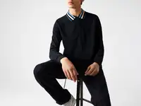 Мужская рубашка-поло lacoste regular fit из хлопка  с длинными рукавами