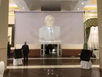 Ведущие, режиссёры, сценаристы, дикторы на казахском русском языках на Еске алу поминки, проектор большой 6 м. экран, фотография 6