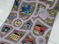 Детская ковровая дорожка с машинками и домами, ковер, коврик 100 см и 140 см, фотография 2