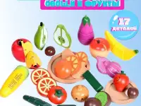 Игрушка детская оптом. Фрукты и овощи на магнитах, 17 предметов, фотография 3