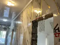 Установка гибкого мрамора, бамбуковых панелей, шпон панелей и мдф панелей  Тв зон Прихожих  Кухонных фартуков Проработка, фотография 3