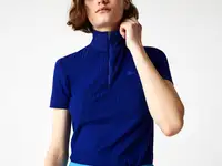 Женская рубашка-поло lacoste slim fit с высоким воротником на молнии