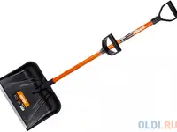 Лопата для уборки снега. прочный пластиковый ковш, металлический черенок с двумя