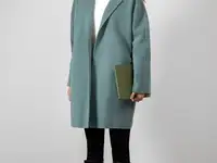 Пальто укороченное на запах с поясом vassa&co, фотография 2