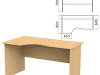 Стол письменный эргономичный "канц", 1400х800х750 мм, левый, цвет бук невский, ск36.10