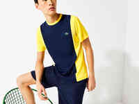 Мужская двухцветная футболка для гольфа lacoste sport из дышащего материала