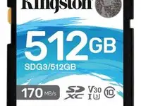 Флеш карта sdxc 512gb  kingston sdxc, uhs-i class u3 v30,
