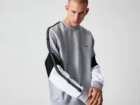 Мужская флисовая толстовка lacoste с круглым вырезом