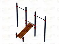 Воркаут  14 (108) | скамья для пресса с двумя турниками