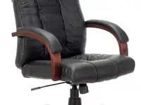 Кресло руководителя бюрократ kb-10walnut черный кожа крестовина металл/дерево