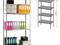 Стеллаж металлический практик "ms kd", сборная стойка, 2000х1000х600 мм, 4 полки,