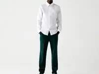 Мужская приталенная рубашка lacoste из хлопкового поплина