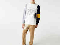 Мужские хлопковые брюки lacoste l!ve heritage patchwork