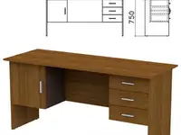 Стол письменный "канц", 1600х600х750 мм, 2 тумбы, комбинированный, цвет орех пирамидальный