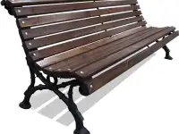 Скамья деревянная на чугунных ножках, фотография 3