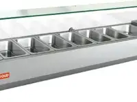 Настольная холодильная витрина HICOLD VRTG 1835 на заказ используется на предприятиях общественного питания и торговли