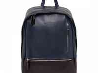 Кожаный рюкзак для ноутбука adams dark blue/black
