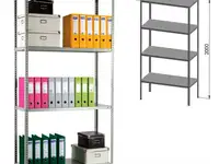 Стеллаж металлический практик "ms kd", сборная стойка, 2000х1000х500 мм, 4 полки,