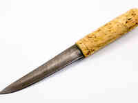 Нож якутский, сталь дамаск, карельская береза