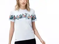 Женская футболка lacoste с цветочным узором