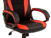 Кресло компьютерное brabix "blaze gm-162", tw/экокожа, черное/красное, 532580, 7083508