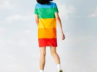 Женское платье-поло lacoste x polaroid из хлопка в полоску