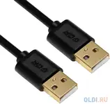 Greenconnect кабель 2.0m usb 2.0, am/am, черный, 28/28 awg, экран, армированный,