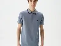 Мужская рубашка-поло lacoste regular fit в полоску из хлопка