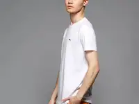 Мужская хлопковая футболка lacoste с круглым вырезом