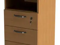 Тумба приставная "эко", 405х600х740 мм, 3 ящика, полка, замок, бук бавария,