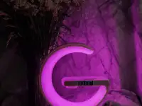 LED Светильник со встроенной беспроводной зарядкой для телефона и колонкой