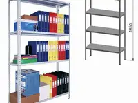 Стеллаж металлический практик "ms", 1850х1000х400 мм, 4 полки, ms 185/100х40/4