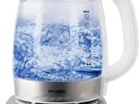 Чайник электрический hyundai hyk-g4033 1.7л. 2200вт белый/серебристый (корпус: стекло)
