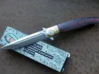 Складной нож нквд-5, сталь m390, рукоять карбон