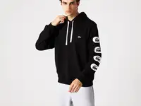 Мужское худи lacoste с капюшоном и принтом
